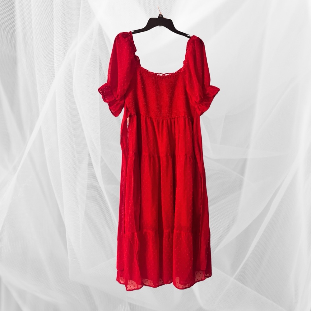 Red Summer Midi Dress